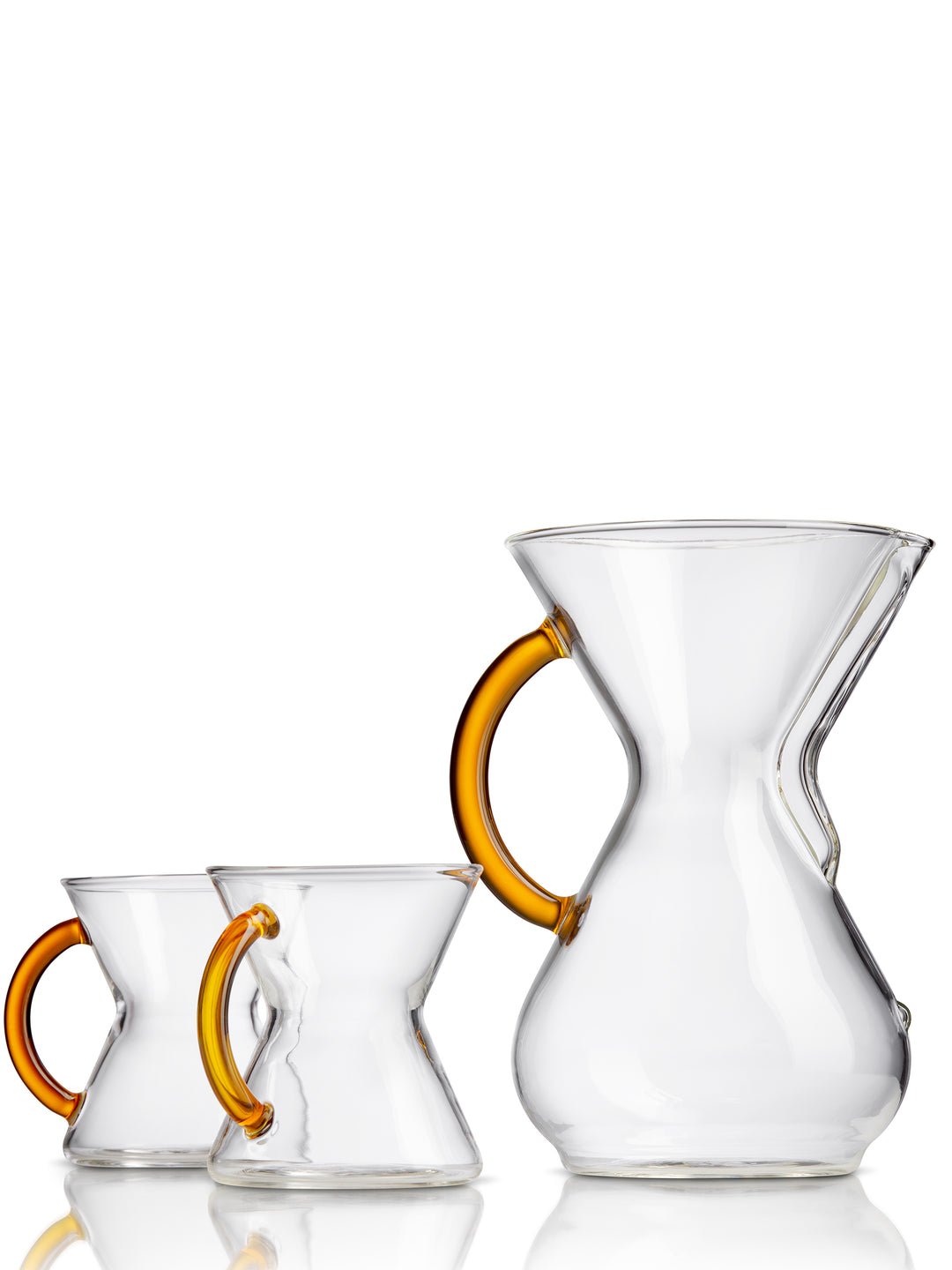Six Cup Gold Glass Handle Set