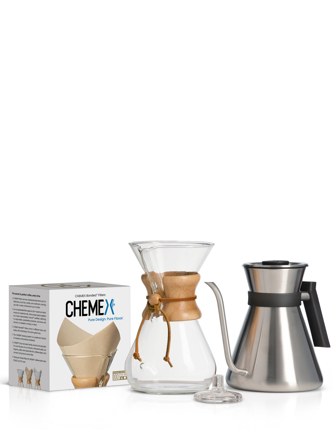 The Chettle® Kit with natural square filters and brushed Chettle