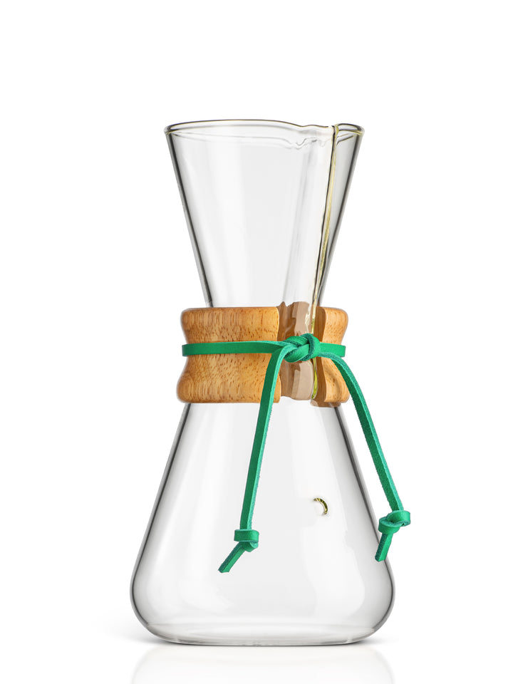 three cup classic with a green rawhide