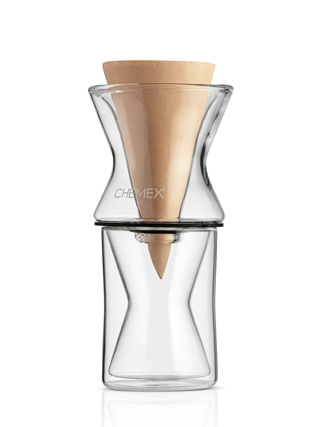 Double DW bundle, featuring the funnex coffeemaker on a double walled mug, with a natural half moon filter