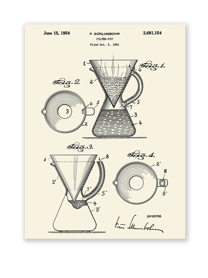 Patent Poster Filter Pot 1951