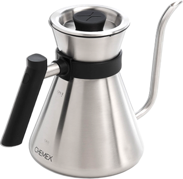 CHEMEX Stainless Steel Chettle — 1.2L induction-ready kettle with gooseneck pour spout, 2021