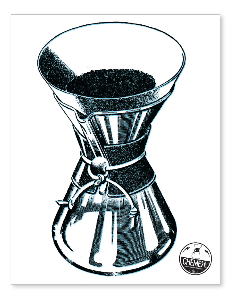 Drawing of a chemex coffeemaker
