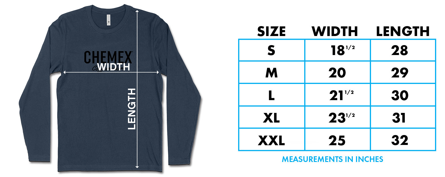 The CHEMEX® Pour Long Sleeve T-Shirt – Chemex Coffeemakers & Filters