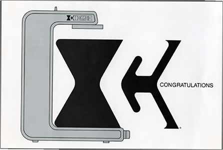 Chemex K-logo Congratulations brochure card, 1978 era