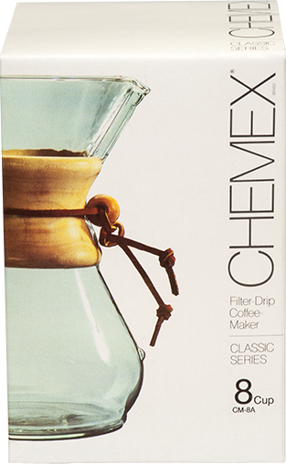 Chemex Classic Series 8-cup CM-8A packaging carton, 1980 redesign